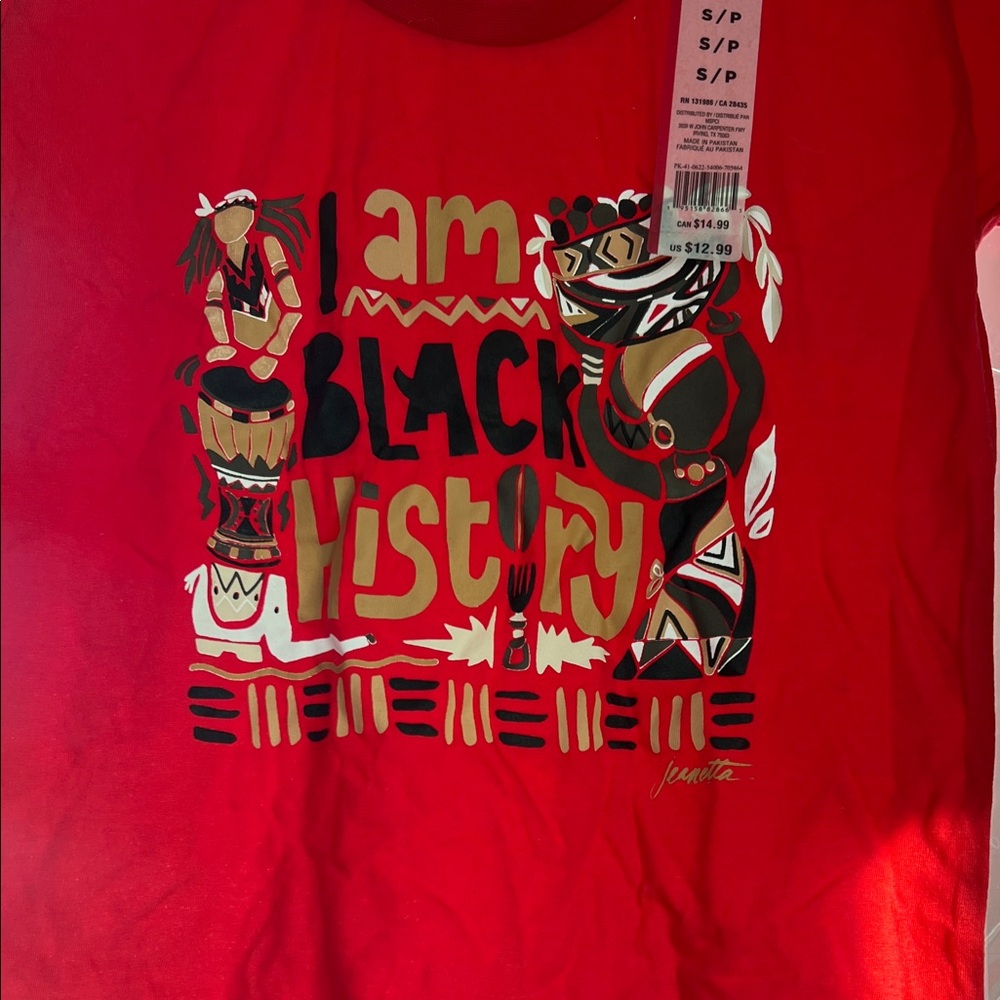 Red Kids Shirt - I Am Black History